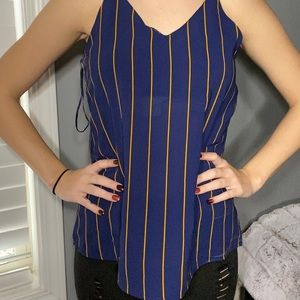 Blue & Orange Striped Tank